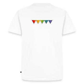 Rainbow queer triangles - Men's Premium Organic T-Shirt - white - Back - Nico (187cm)