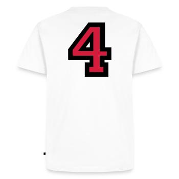 Numéro Quatre - Numéro 4 - T-shirt Premium bio Homme - blanc - Dos - Nico (187cm)
