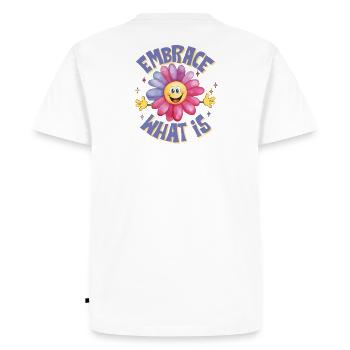 positive attitude, embrasse la vie, joie de vivre - T-shirt Premium bio Homme - blanc - Dos - Nico (187cm)