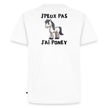 poney, cheval, poney club - T-shirt Premium bio Homme - blanc - Dos - Nico (187cm)