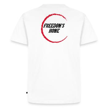 Cercle d'Art Abstrait Rouge - T-shirt Premium bio Homme - blanc - Dos - Nico (187cm)