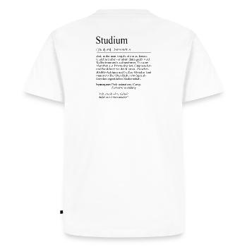 Dire de l’université « étudier » cadeau étudiant, étudiants - T-shirt Premium bio Homme - blanc - Dos - Nico (187cm)
