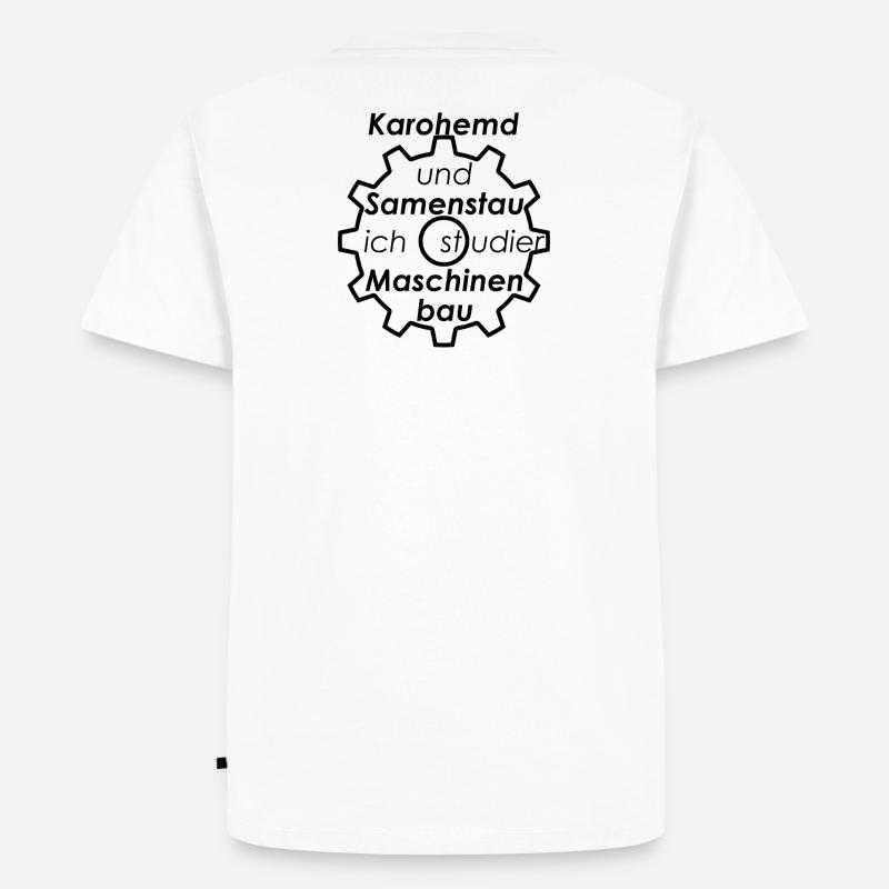 Unispruch "Karohemd und Samenstau" Studenten - Männer Premium Bio T-Shirt - Weiß