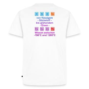 Dicton universitaire « on temperature » cadeau, étudiants - T-shirt Premium bio Homme - blanc - Dos - Nico (187cm)