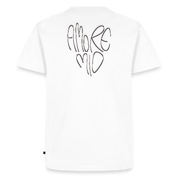 Lettrage Amore Mio - T-shirt Premium bio Homme - blanc - Dos - Nico (187cm)