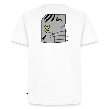 Cat - Men's Premium Organic T-Shirt - white - Back - Nico (187cm)