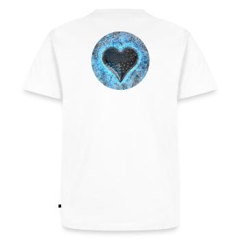 Glowing Heart /Spirit-Soul Collection - Men's Premium Organic T-Shirt - white - Back - Nico (187cm)