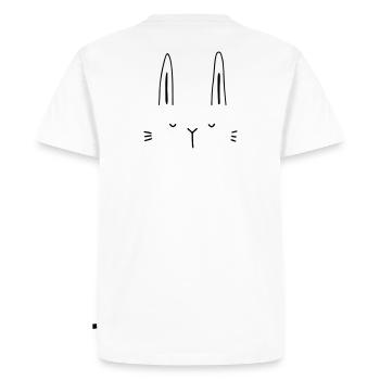 Idée cadeau visage de lapin lapin - T-shirt Premium bio Homme - blanc - Dos - Nico (187cm)