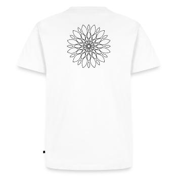 Mandala Flower Floral Gift - Men's Premium Organic T-Shirt - white - Back - Nico (187cm)