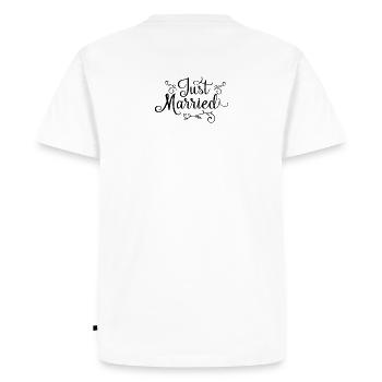 Just Married - Men's Premium Organic T-Shirt - white - Back - Nico (187cm)