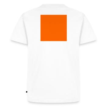 Personalize orange background texture - Men's Premium Organic T-Shirt - white - Back - Nico (187cm)