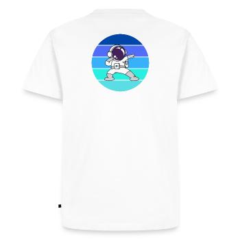 astronaute, spaceman, fusée - T-shirt Premium bio Homme - blanc - Dos - Nico (187cm)