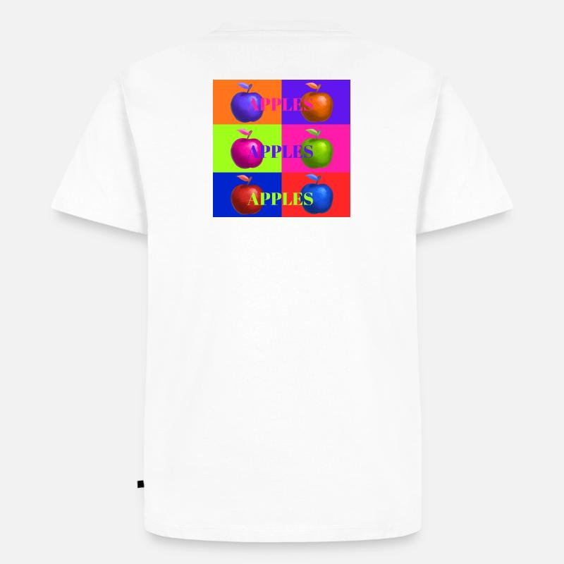 Pop Art Apfel Collage Design - Männer Premium Bio T-Shirt - Weiß