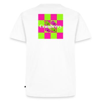 Berry & Jeu de Couleurs Motif Scintillant - T-shirt Premium bio Homme - blanc - Dos - Nico (187cm)
