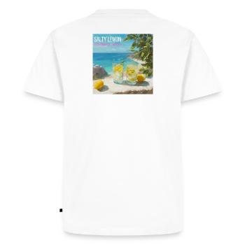 Salty Lemon Beach Magic 87 - Men's Premium Organic T-Shirt - white - Back - Nico (187cm)