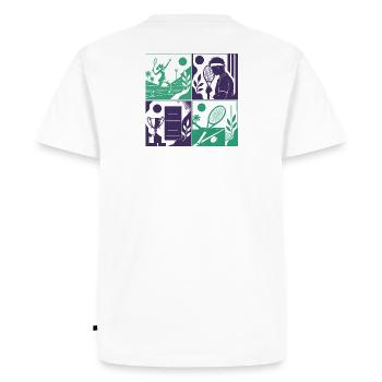 TENNIS WORLD - IA WB générée - T-shirt Premium bio Homme - blanc - Dos - Nico (187cm)