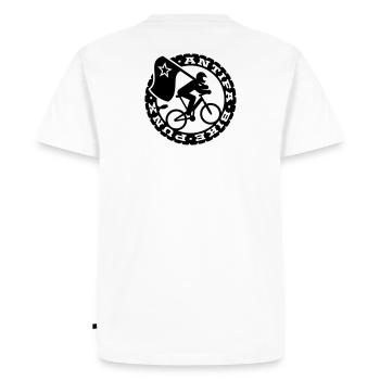 Antifa Bike Punks - Men's Premium Organic T-Shirt - white - Back - Nico (187cm)