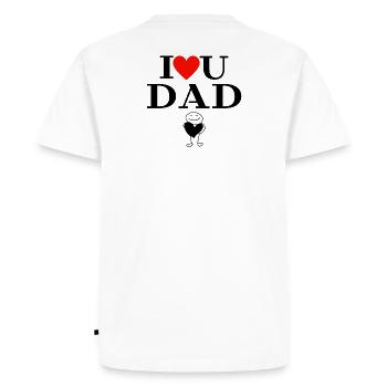 père et fils, père et fille, fête des pères - T-shirt Premium bio Homme - blanc - Dos - Nico (187cm)
