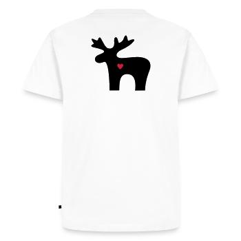 Moose coeur amour silhouette noel - T-shirt Premium bio Homme - blanc - Dos - Nico (187cm)