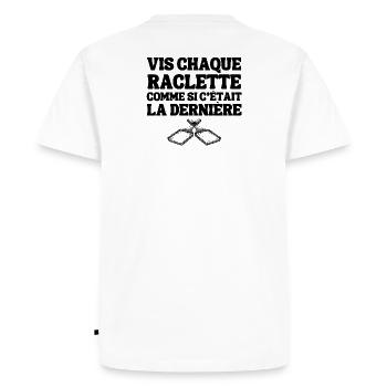 raclette, fromage, fromage fondu - T-shirt Premium bio Homme - blanc - Dos - Nico (187cm)