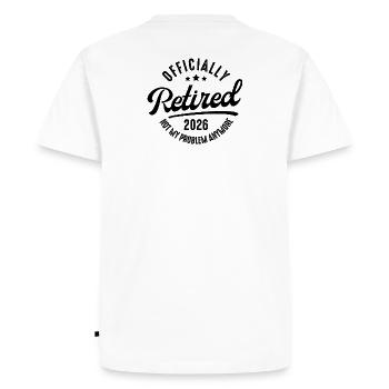 Retirement 2026 Not my problem - Men's Premium Organic T-Shirt - white - Back - Nico (187cm)