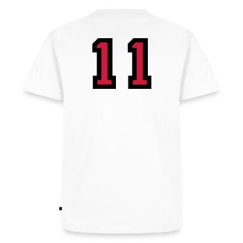 Le numéro 11 - numéro onze - T-shirt Premium bio Homme - blanc - Dos - Nico (187cm)