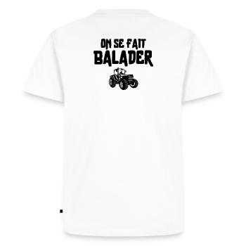 paysan, agriculteur, fermier, tracteur - T-shirt Premium bio Homme - blanc - Dos - Nico (187cm)