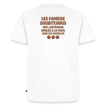Noël joyeux Noël joyeuses fêtes - T-shirt Premium bio Homme - blanc - Dos - Nico (187cm)