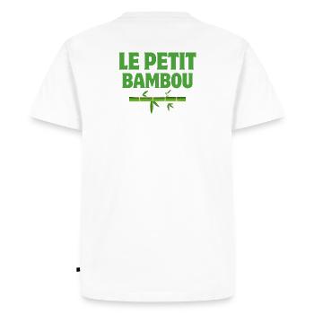 zen, méditation, le petit bambou - T-shirt Premium bio Homme - blanc - Dos - Nico (187cm)