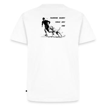 Jogging avec un compagnon de course canin - T-shirt Premium bio Homme - blanc - Dos - Nico (187cm)