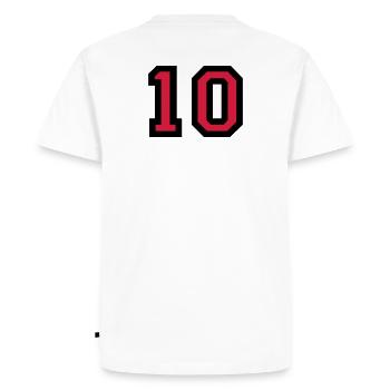 The number 10 - number ten - Men's Premium Organic T-Shirt - white - Back - Nico (187cm)