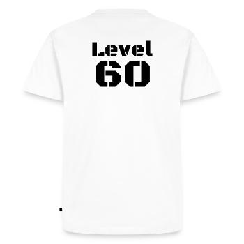 Level 60 - Men's Premium Organic T-Shirt - white - Back - Nico (187cm)