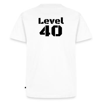 Level 40 - Men's Premium Organic T-Shirt - white - Back - Nico (187cm)