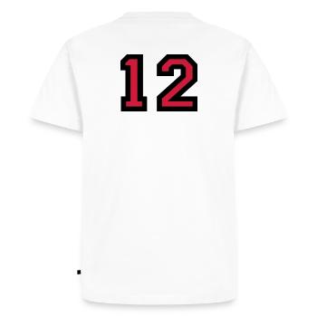 The number 12 - number twelve - Men's Premium Organic T-Shirt - white - Back - Nico (187cm)