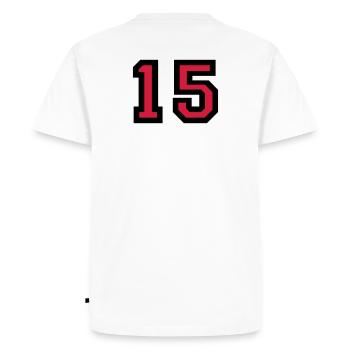 The number 15 - number fifteen - Men's Premium Organic T-Shirt - white - Back - Nico (187cm)