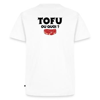 végétarien, végan, tofu - T-shirt Premium bio Homme - blanc - Dos - Nico (187cm)