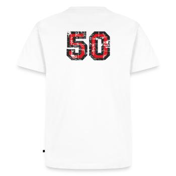 Number 50 Fifty 50th Birthday Design - Men's Premium Organic T-Shirt - white - Back - Nico (187cm)