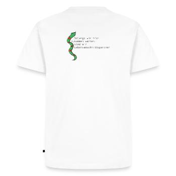 LIFE STAGE PARTNER - Men's Premium Organic T-Shirt - white - Back - Nico (187cm)