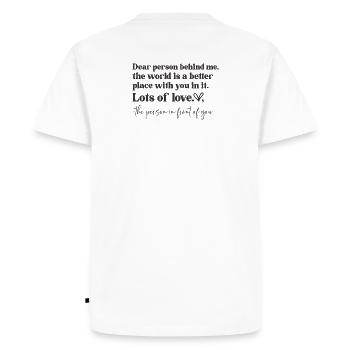 Message d'amour recto verso - T-shirt Premium bio Homme - blanc - Dos - Nico (187cm)