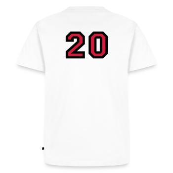 The number 20 - number twenty - Men's Premium Organic T-Shirt - white - Back - Nico (187cm)
