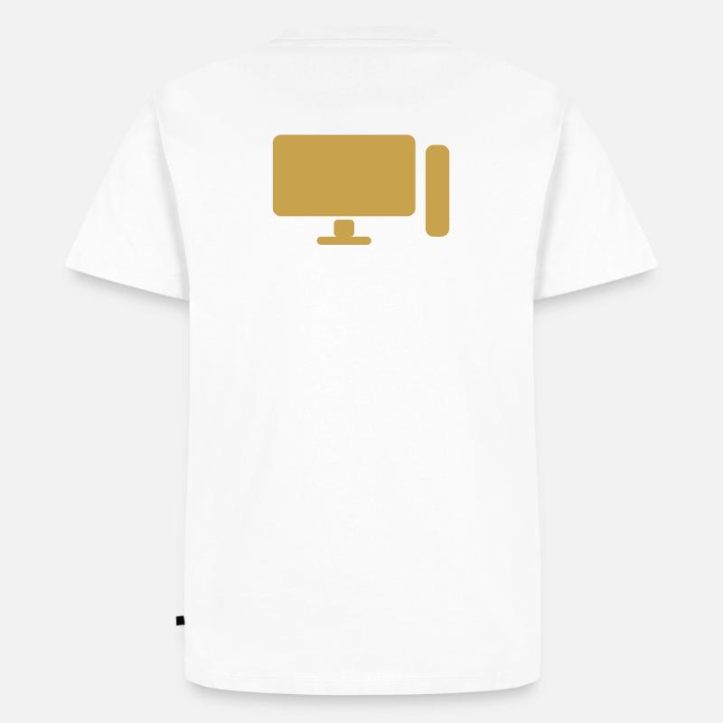 Minimal PC Setup Icon – Gamer Design - Männer Premium Bio T-Shirt - Weiß