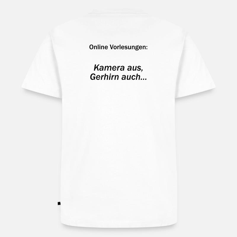 Unispruch "Online Vorlesungen" Geschenk, Studenten - Männer Premium Bio T-Shirt - Weiß