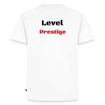 Level Prestige - Men's Premium Organic T-Shirt - white - Back - Nico (187cm)