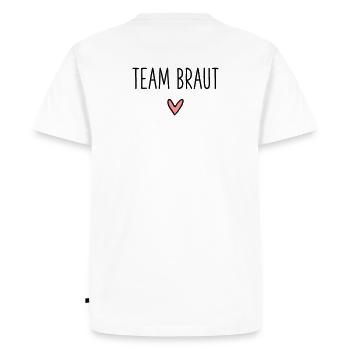 Douche nuptiale équipe mariée coeur mariée partie - T-shirt Premium bio Homme - blanc - Dos - Nico (187cm)