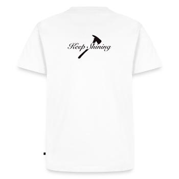 Keep Shining - Men's Premium Organic T-Shirt - white - Back - Nico (187cm)