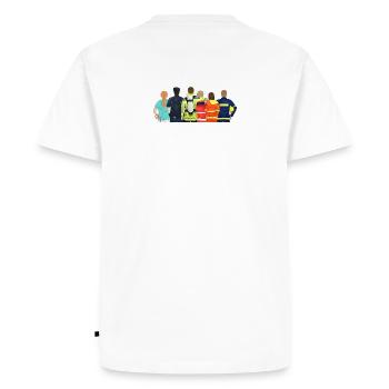 Organisations humanitaires - HiOrg - T-shirt Premium bio Homme - blanc - Dos - Nico (187cm)