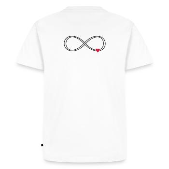 Signe infini coeur signe symbole cadeau amour - T-shirt Premium bio Homme - blanc - Dos - Nico (187cm)