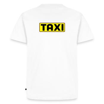 taxi - Men's Premium Organic T-Shirt - white - Back - Nico (187cm)