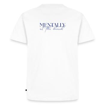MENTALEMENT à la plage - T-shirt Premium bio Homme - blanc - Dos - Nico (187cm)