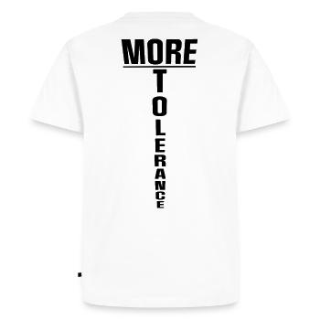 Plus de tolérance - T-shirt Premium bio Homme - blanc - Dos - Nico (187cm)